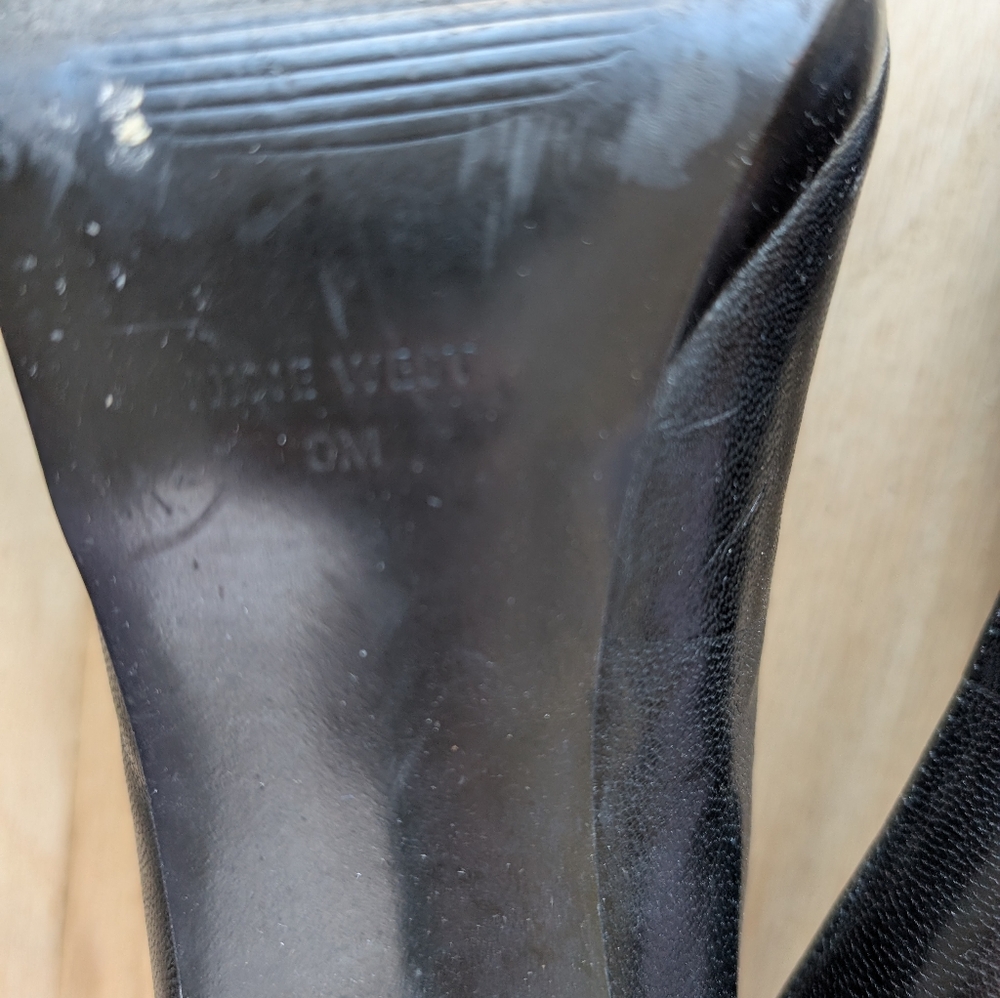 Nine West Classic Platform Stilleto Black Leather Heels (Size 8) - Picture 11 of 16